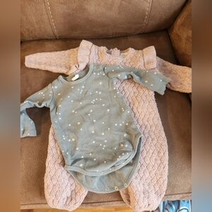 Baby Knit Romper and Star Bodysuit Set QUINCY MAE